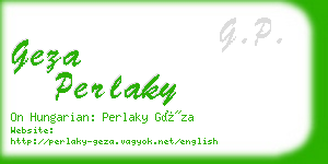 geza perlaky business card